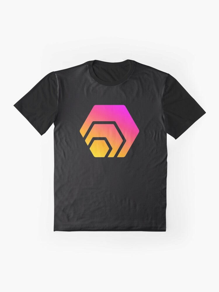 Hex Crypto Hexagon Logo Graphic T-Shirt - Flat lay