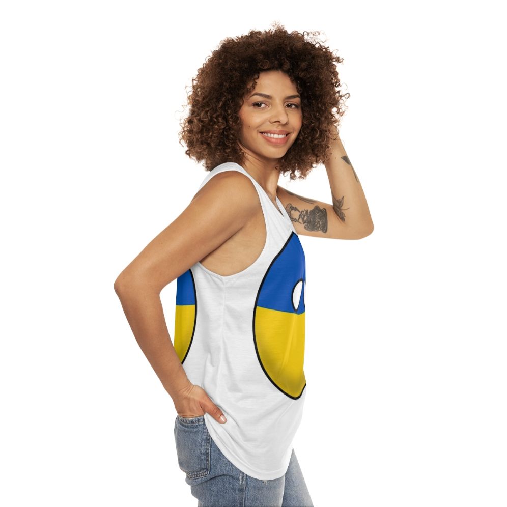 Ukraine Countryball Unisex Tank Top - women side