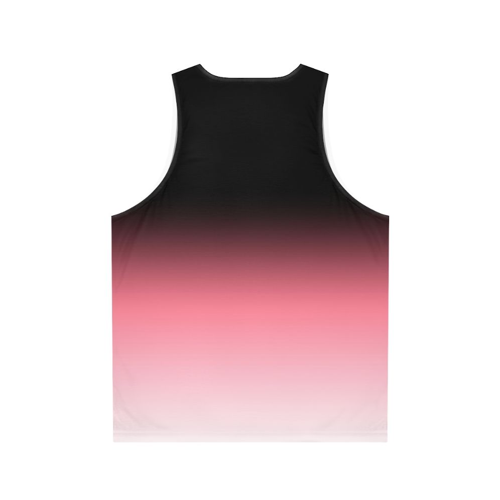 Black, pink, and white ombre dip dye unisex tank top - Back