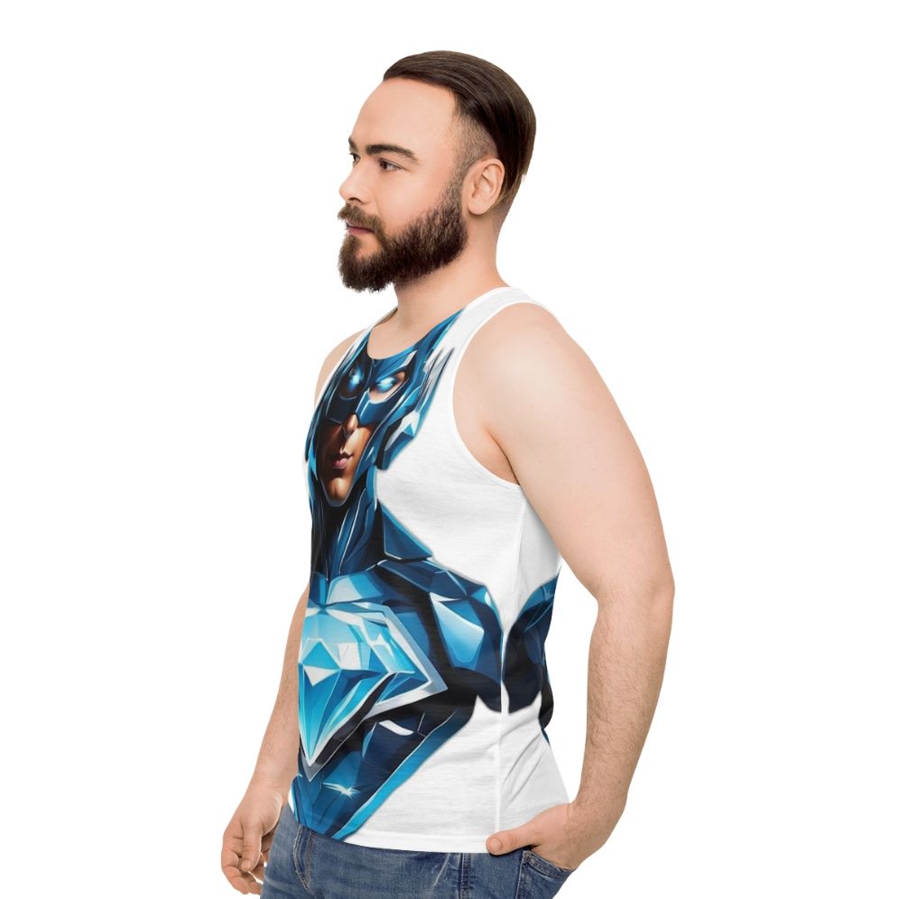 Superhero Unisex Tank Top with Glowing Diamond Logo - men side