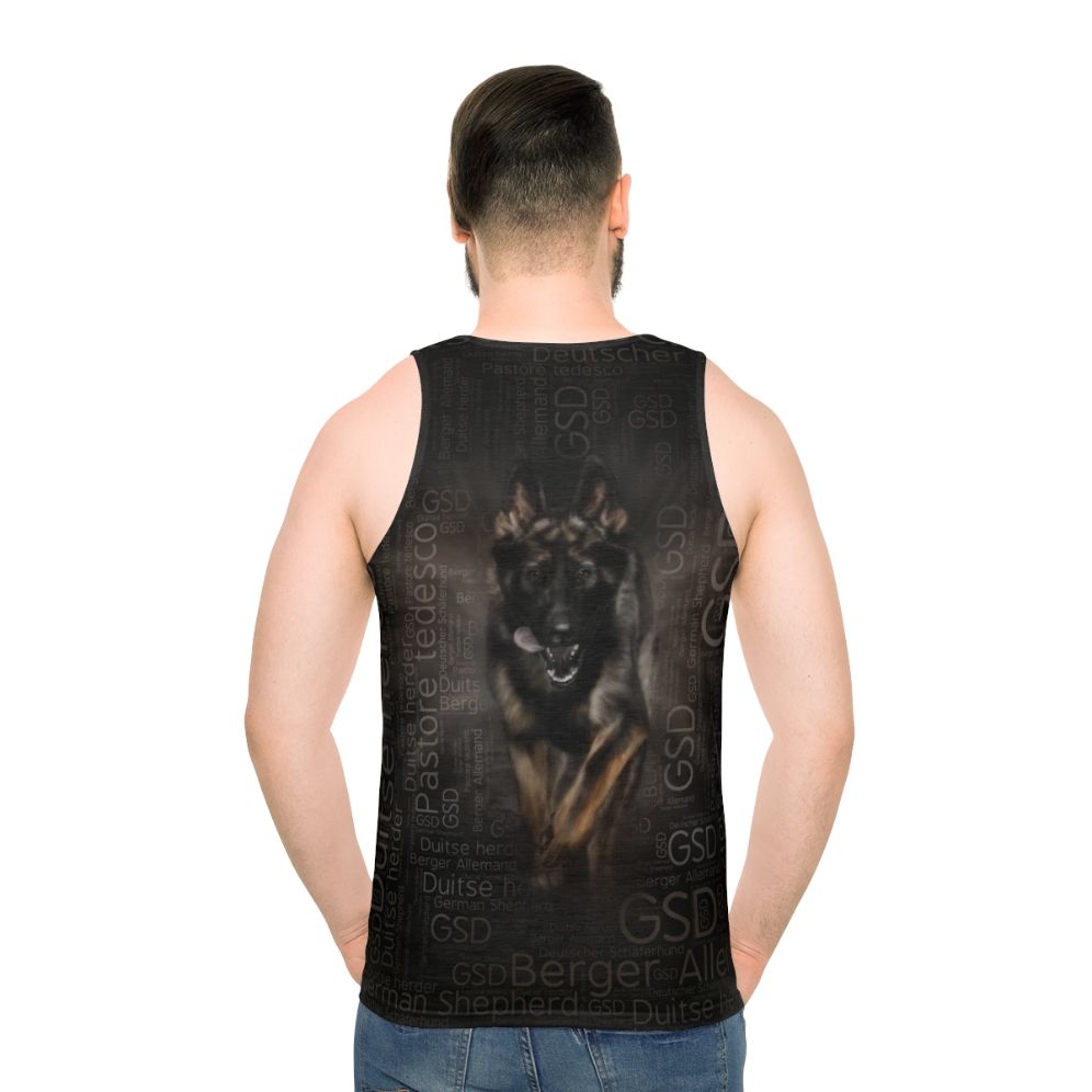 German Shepherd Dog Word Art Tank Top - men back