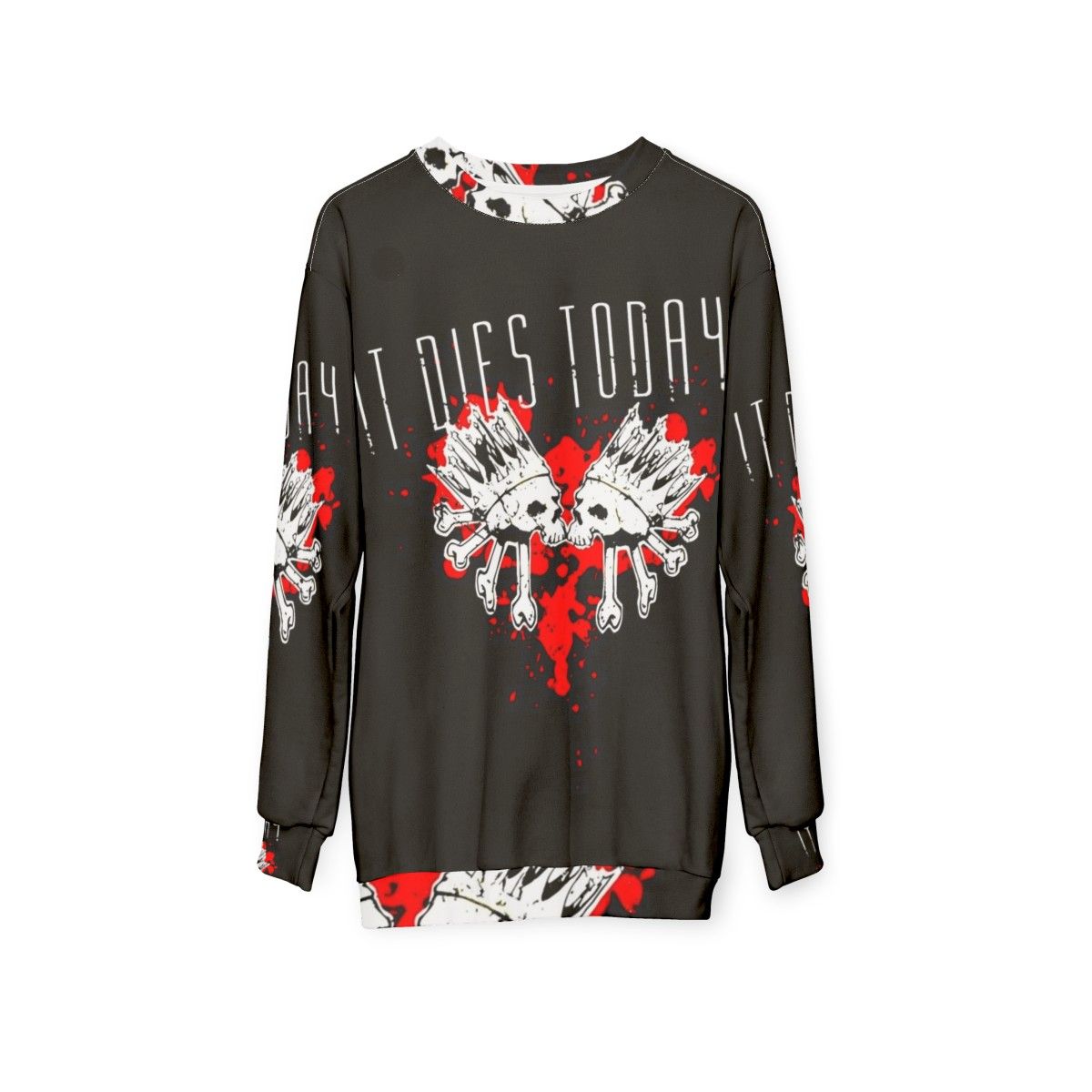 Metalcore Skull & Heart Sweatshirt - hanging