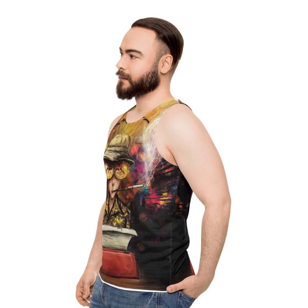 Unisex tank top inspired by the gonzo journalism of Hunter S. Thompson - men side