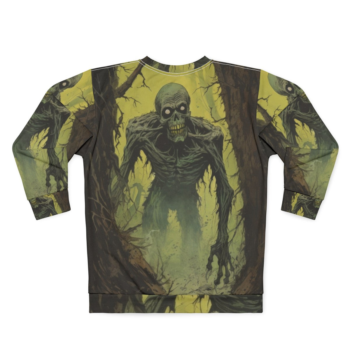 Haunting Zombie Stalker Sweatshirt with Vintage Comic Art Design - Back