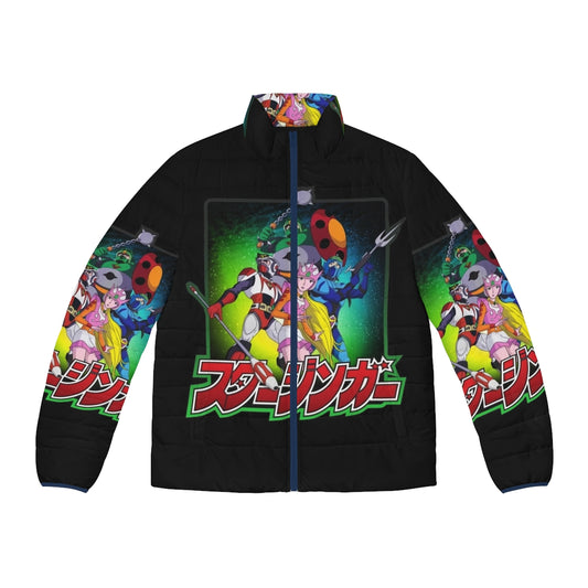 Starzinger puffer jacket featuring classic 80s anime design