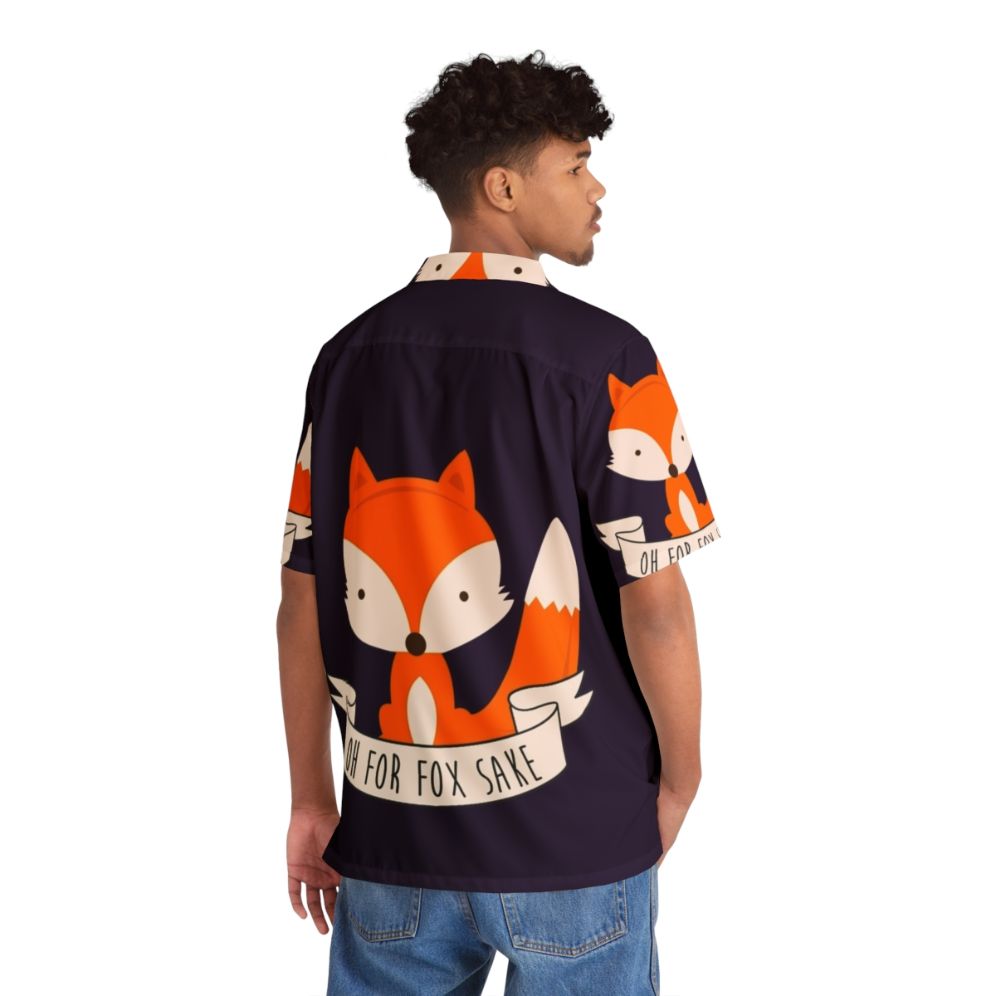 Colorful Hawaiian shirt featuring a playful fox print design - People Back