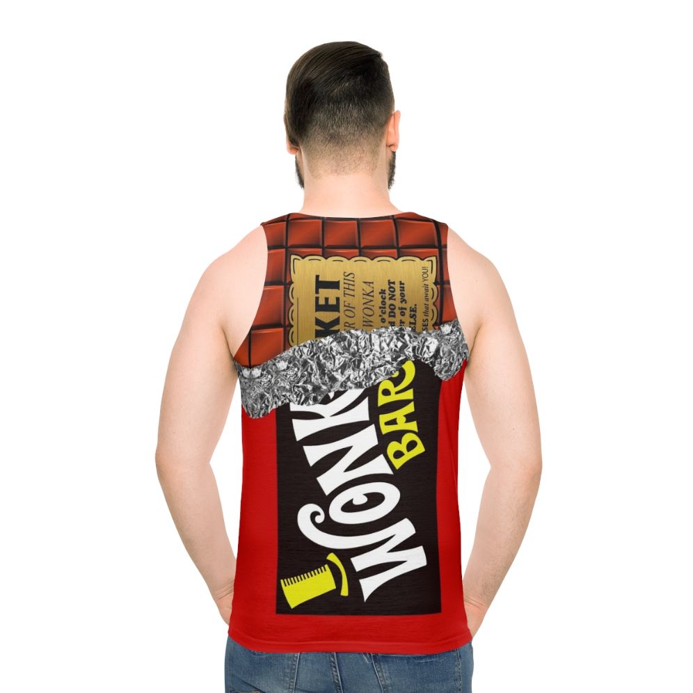 Retro golden ticket unisex tank top - men back