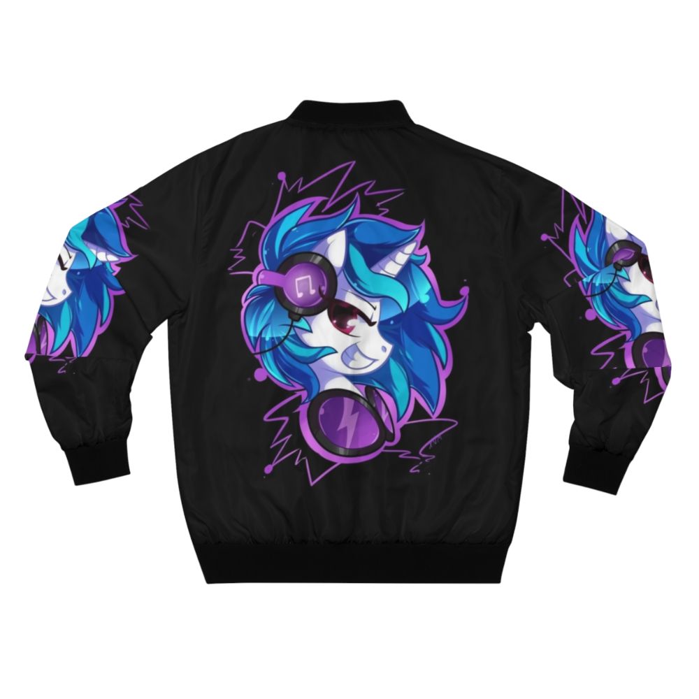 Shock Wave Bomber Jacket featuring Vinyl Scratch, the iconic DJ Pony from My Little Pony: Friendship is Magic - Back