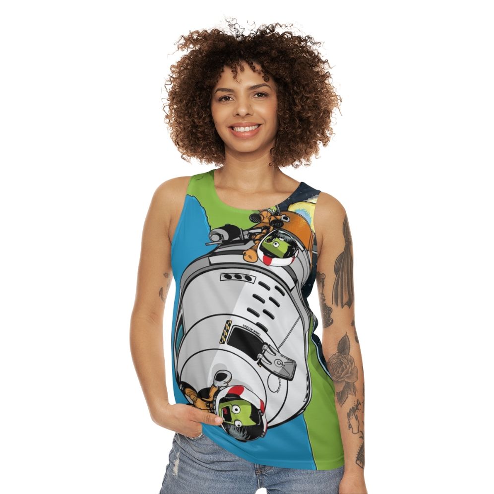 Unisex Kerbal Space Program inspired vector rocket tank top - women