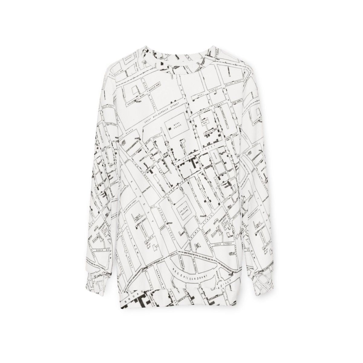 John Snow Cholera Map Sweatshirt - hanging