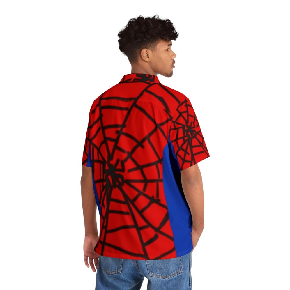 Spiderman Hawaiian Shirt with Tropical Print - People Back