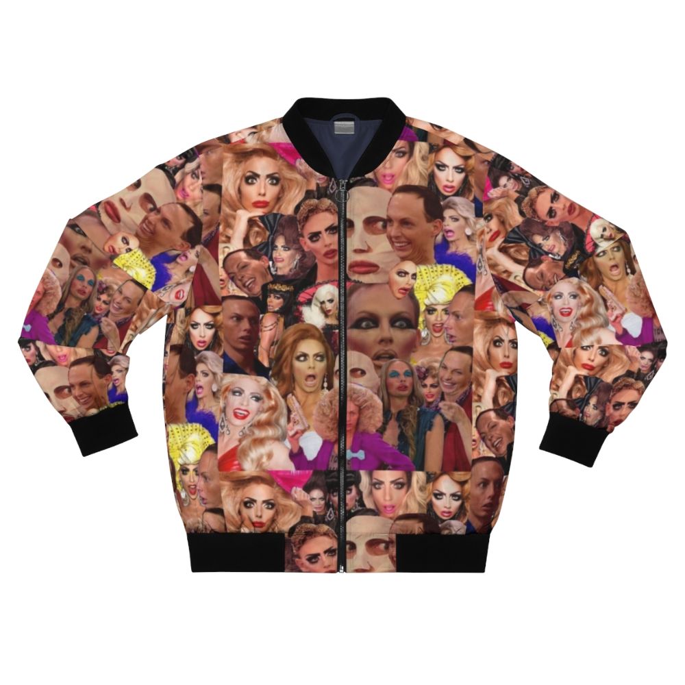 Alyssa Edwards inspired bomber jacket with a colorful collage design