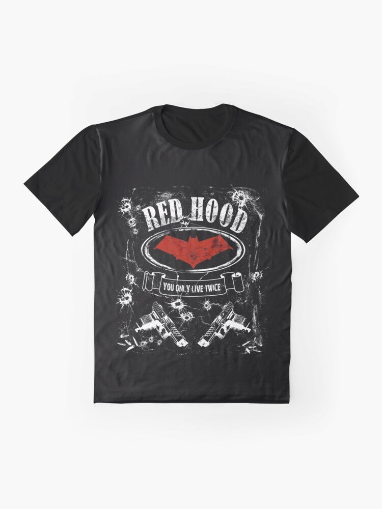 Red Hood Whiskey Style Graphic T-Shirt - Flat lay