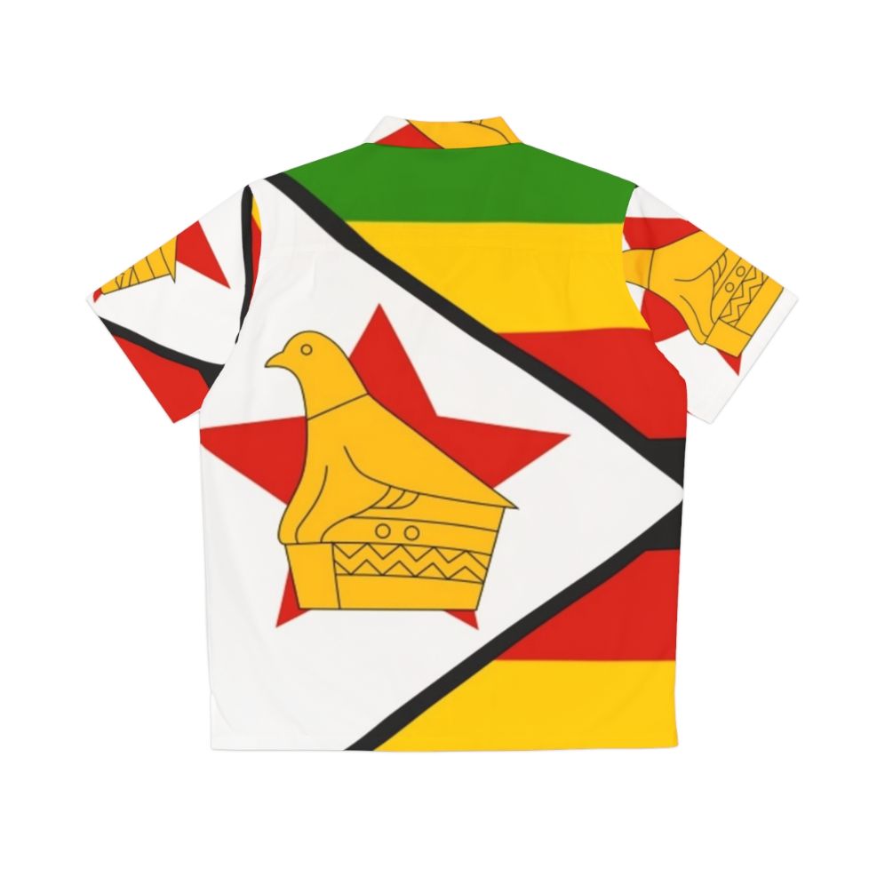 Zimbabwe Hawaiian Shirt with Vibrant African Flag Design - Back