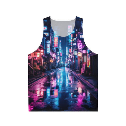 Tokyo neon cyberpunk unisex tank top