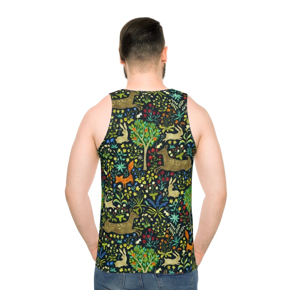 Medieval Unisex Tank Top with Nature and Animal Design - men back