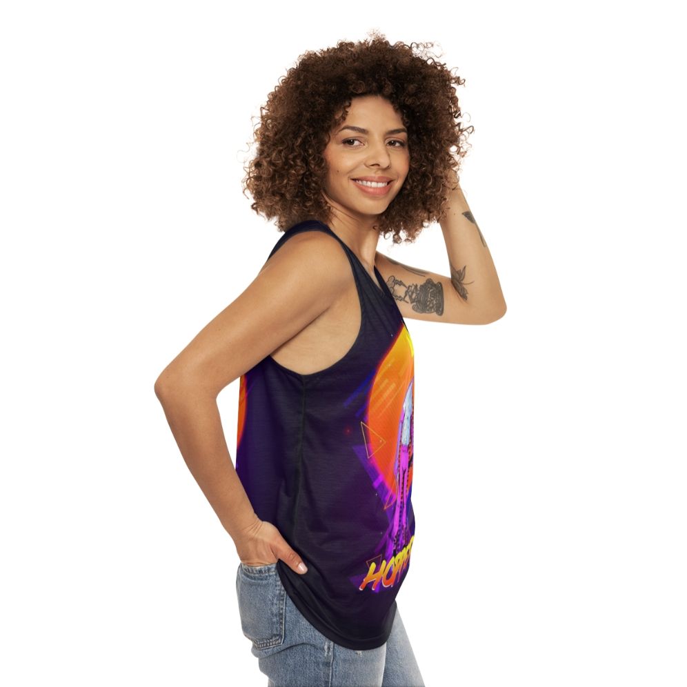 Hopper Inspired Stranger Things 80s Unisex Tank Top - women side