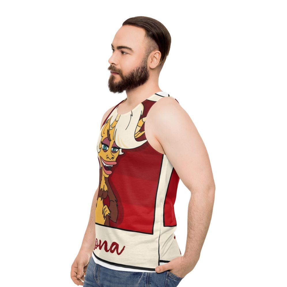 Big Mouth Hormone Monster Mona Unisex Tank Top - men side