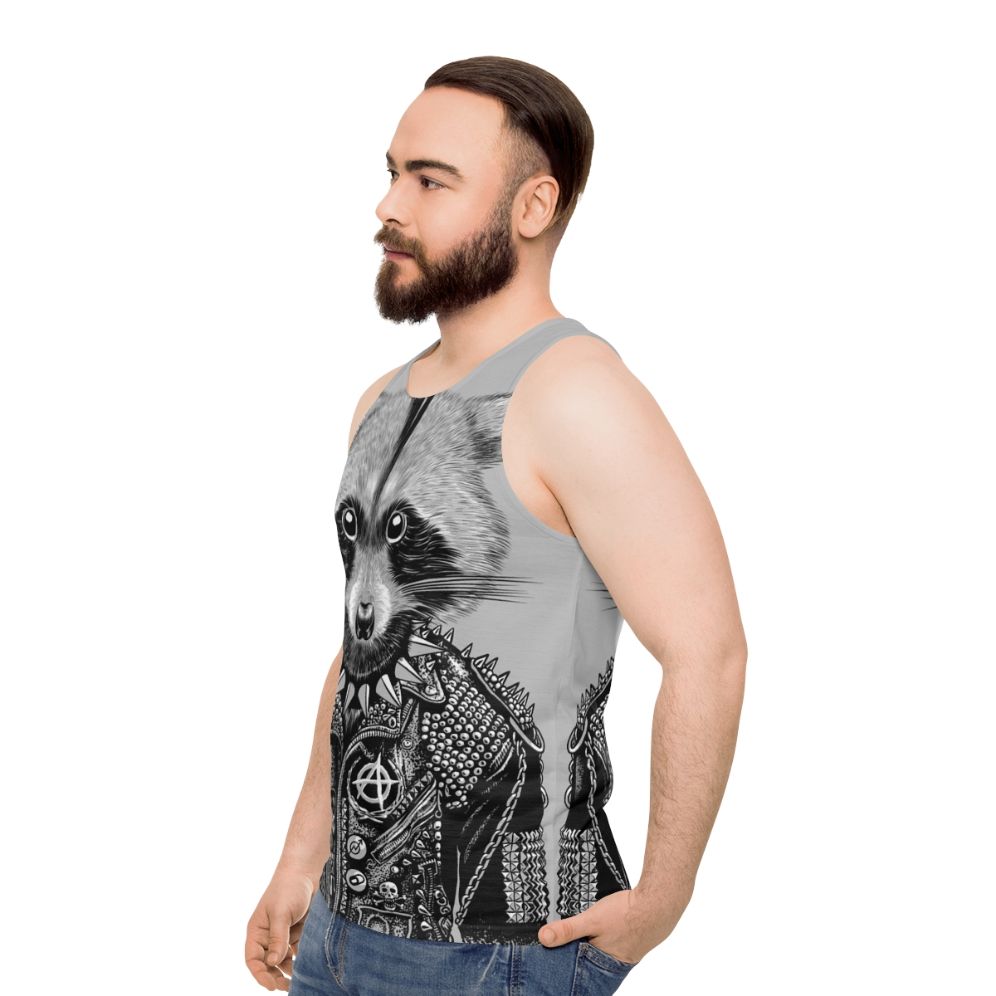 Punk Raccoon Graphic Tank Top - men side