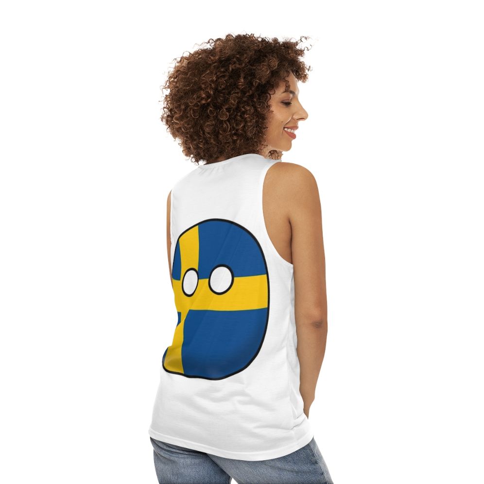 Sweden Countryball Unisex Tank Top - women back