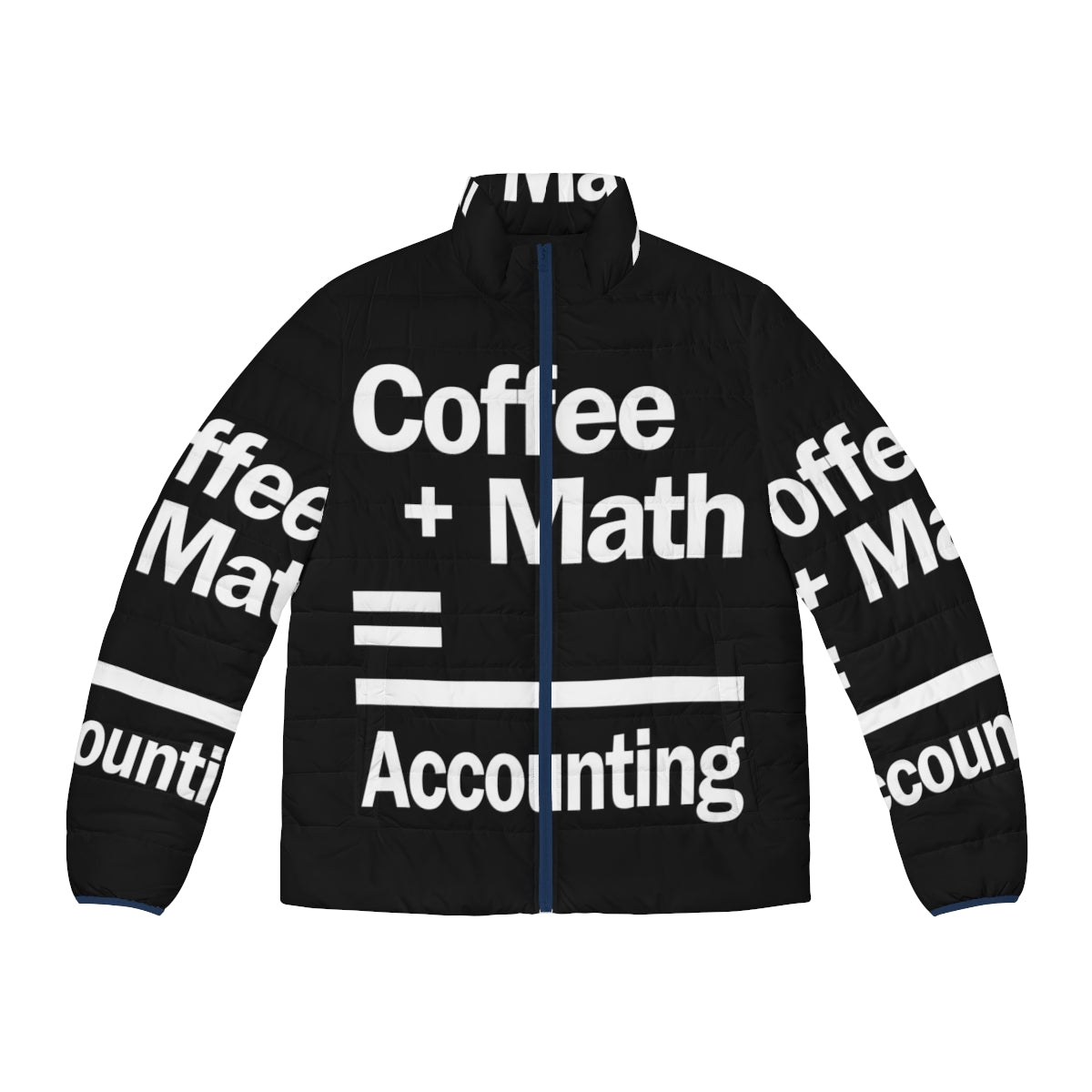 Coffee Math Accounting Puffer Jacket for Warm Winter Wear