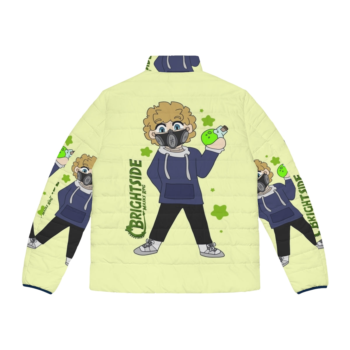 Puffer jacket with Brightside chibi character design - Back