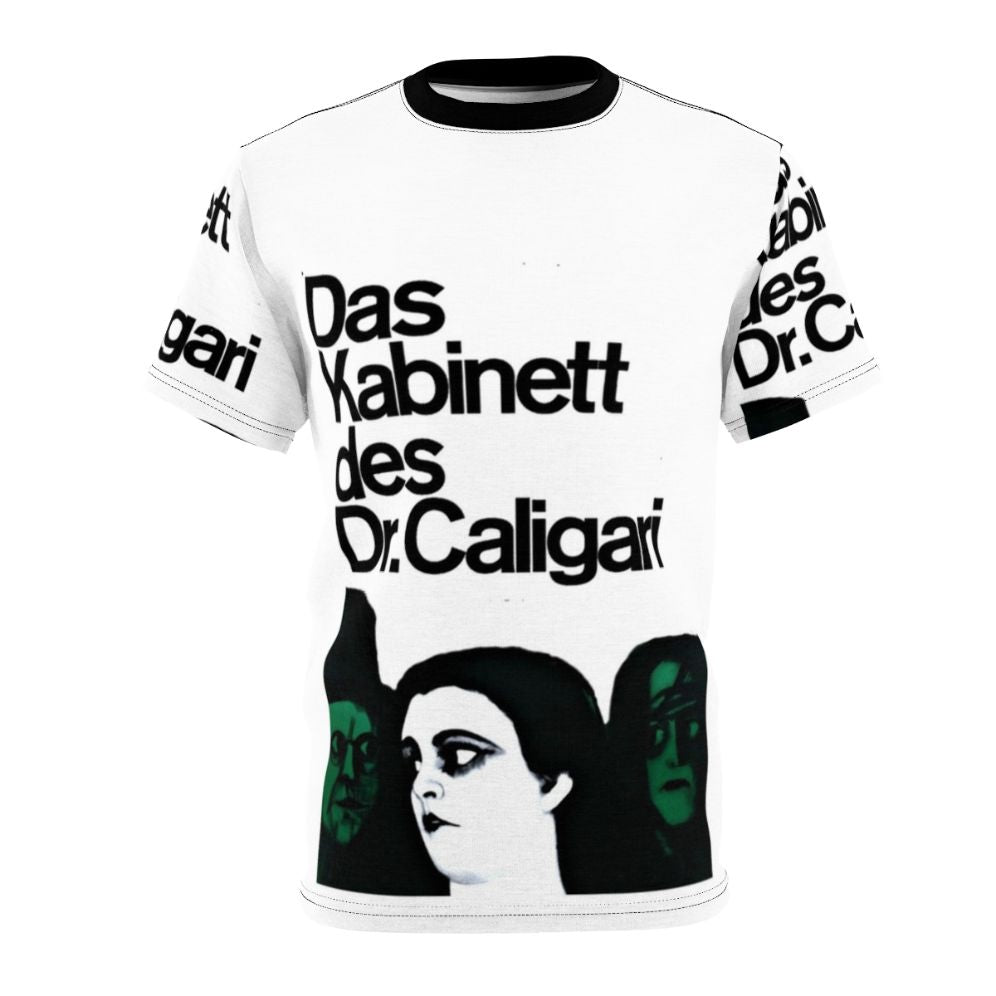 Vintage-style t-shirt featuring the iconic poster art from the classic silent film "The Cabinet of Dr. Caligari"