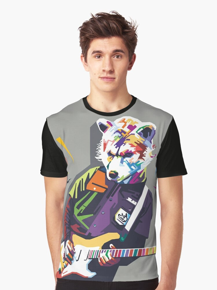 Man With a Mission Japanese Band Graphic T-Shirt featuring WPAP pop art style design - Men