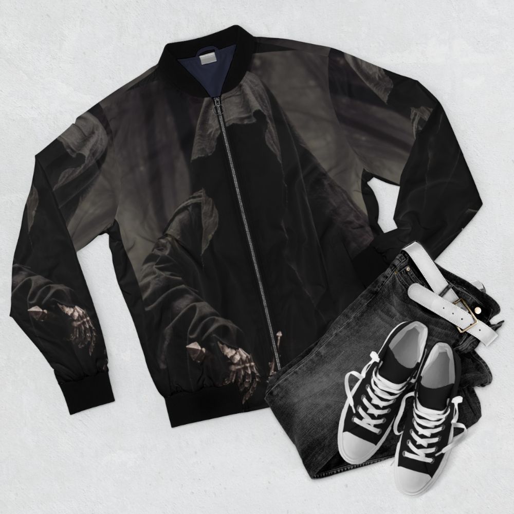 Nazgûl Bomber Jacket - Lord of the Rings Inspired Outerwear - Flat lay