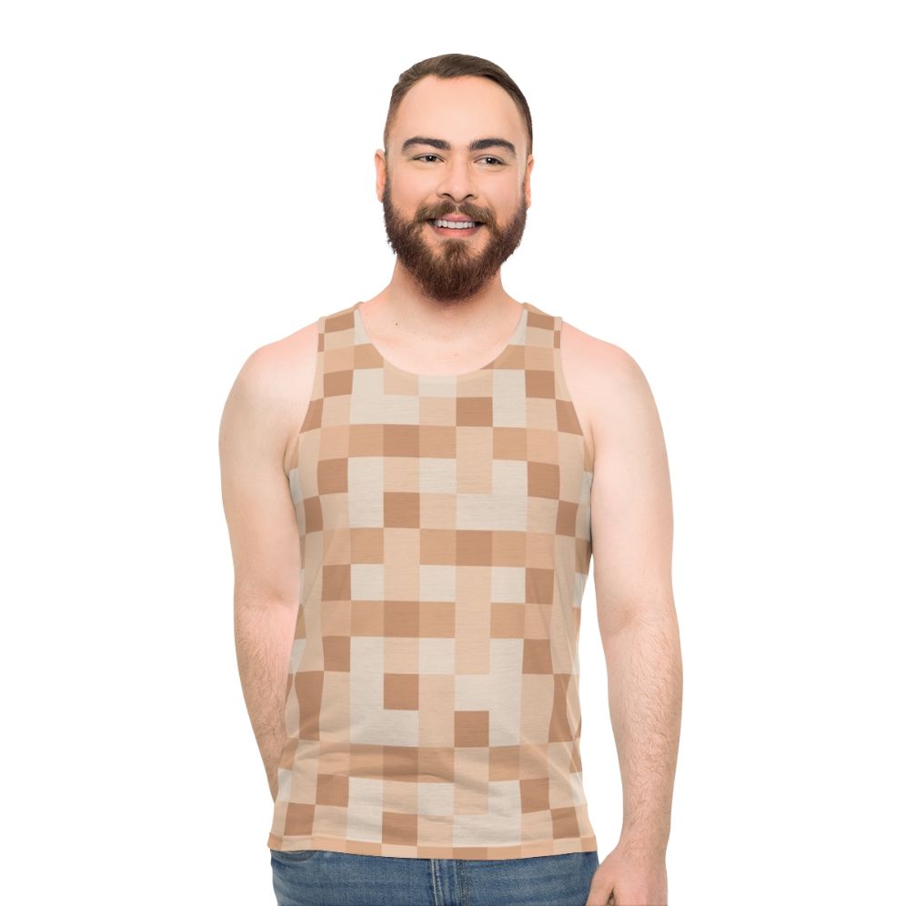 Minimalist pixelated censored unisex tank top - men