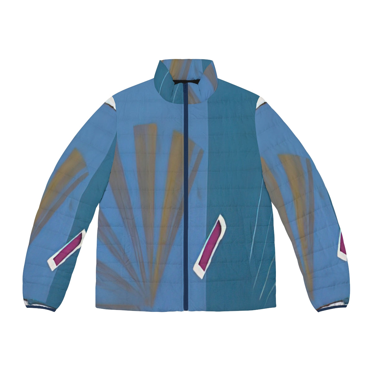 Sol Lewitt Inspired Minimalist Geometric Pattern Puffer Jacket