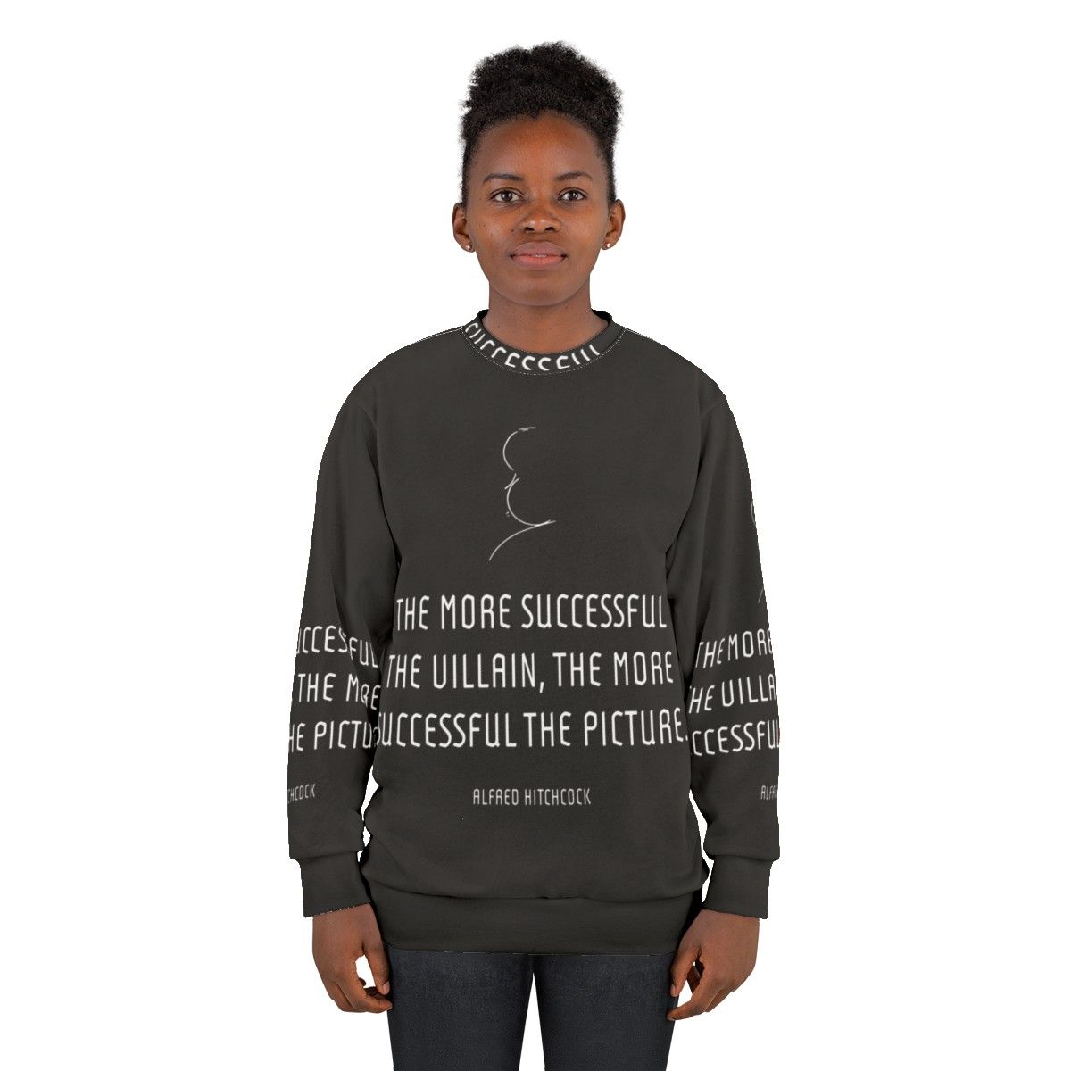 Alfred Hitchcock Villain Quote Graphic Sweatshirt - women