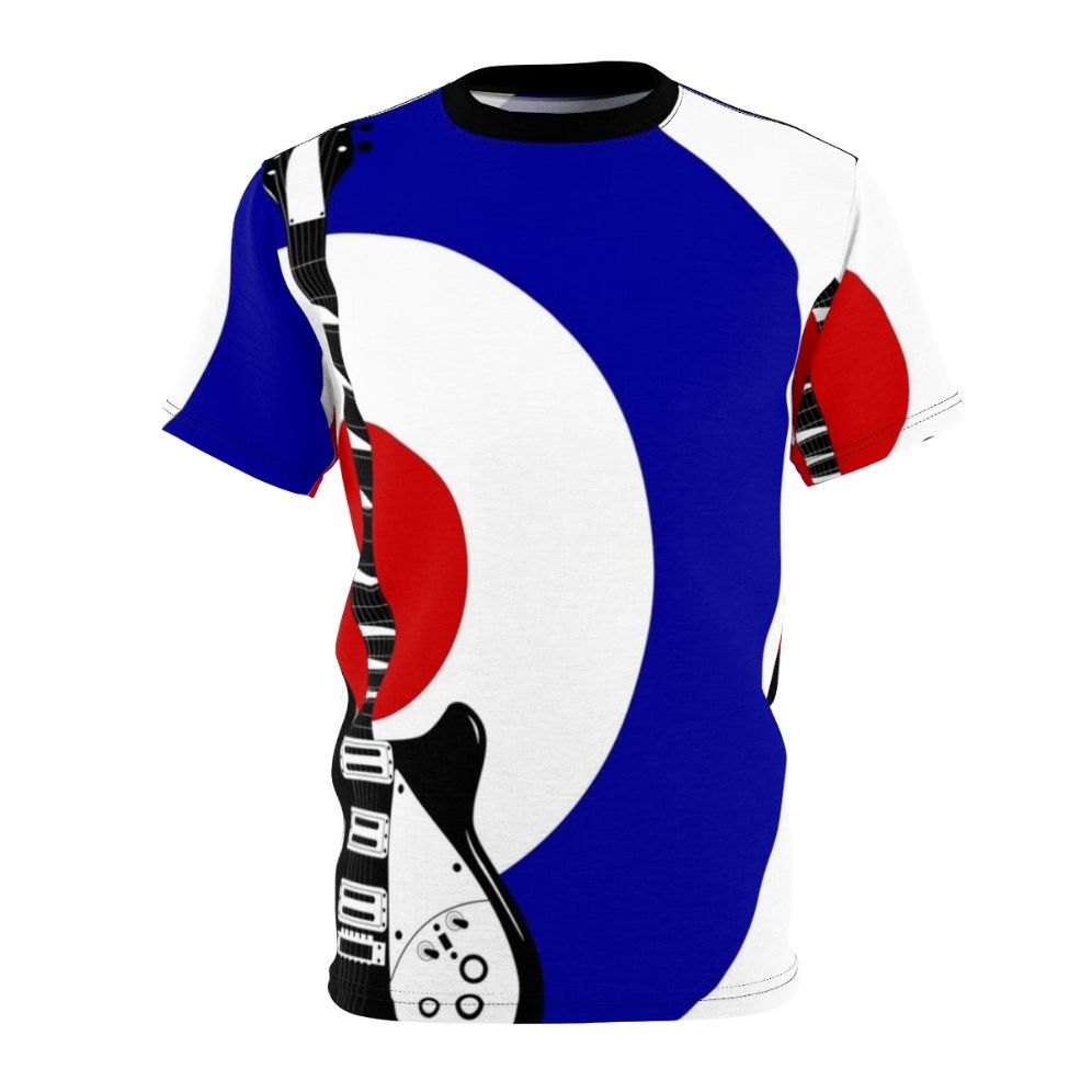 Retro t-shirt with Rickenbacker guitar and mod-inspired graphic