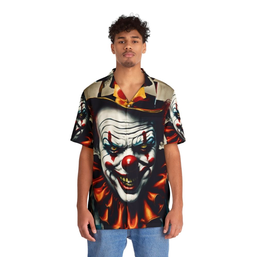 Creepy clown face Hawaiian shirt - People Front