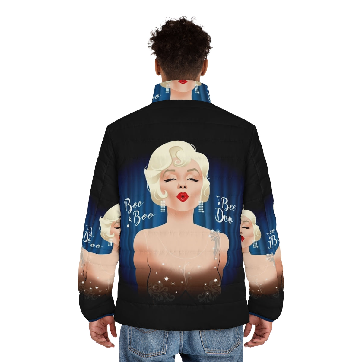 Sugar Puffer Jacket featuring Marilyn Monroe's iconic Hollywood glamour - men back