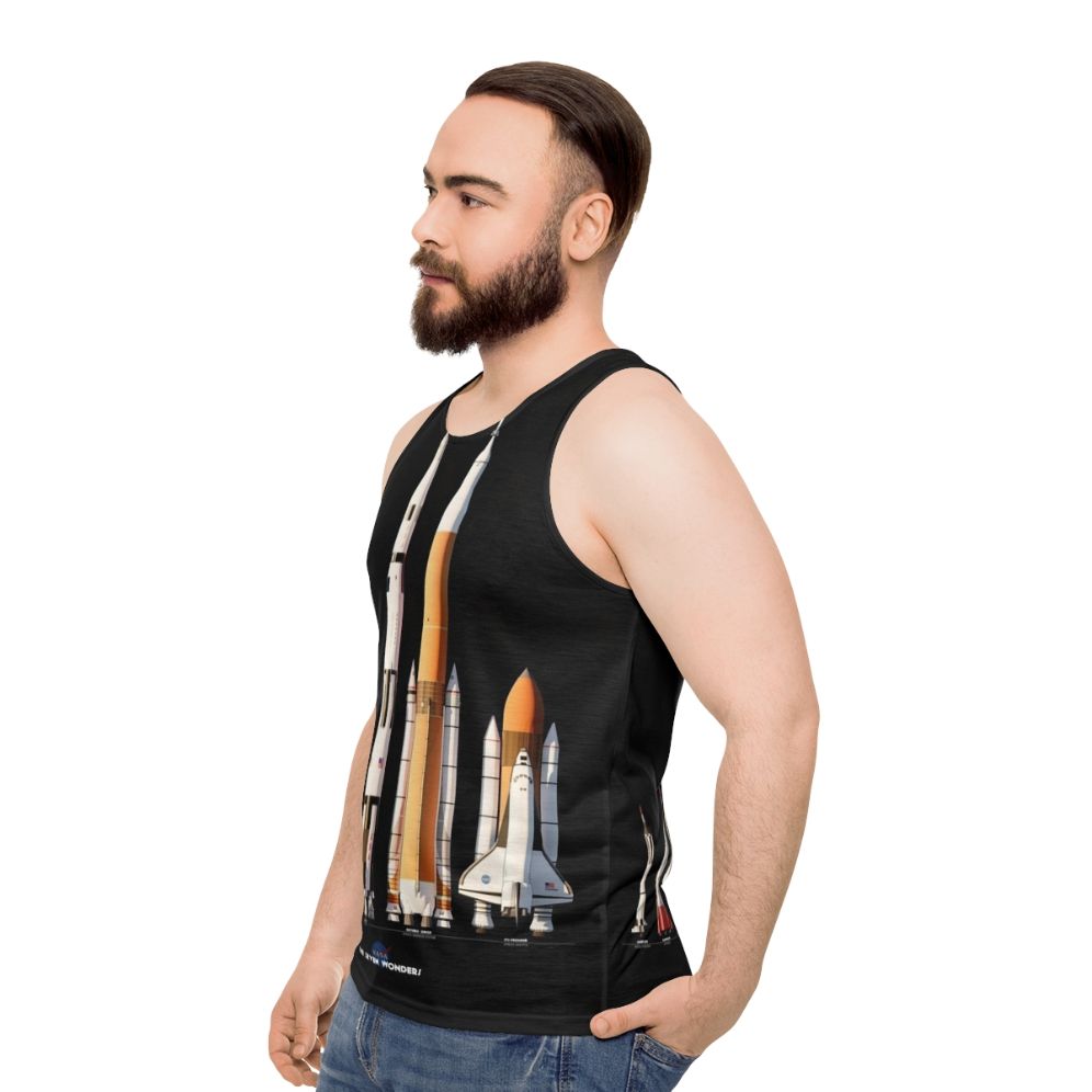 Nasa Rockets Black Background Unisex Tank Top - men side