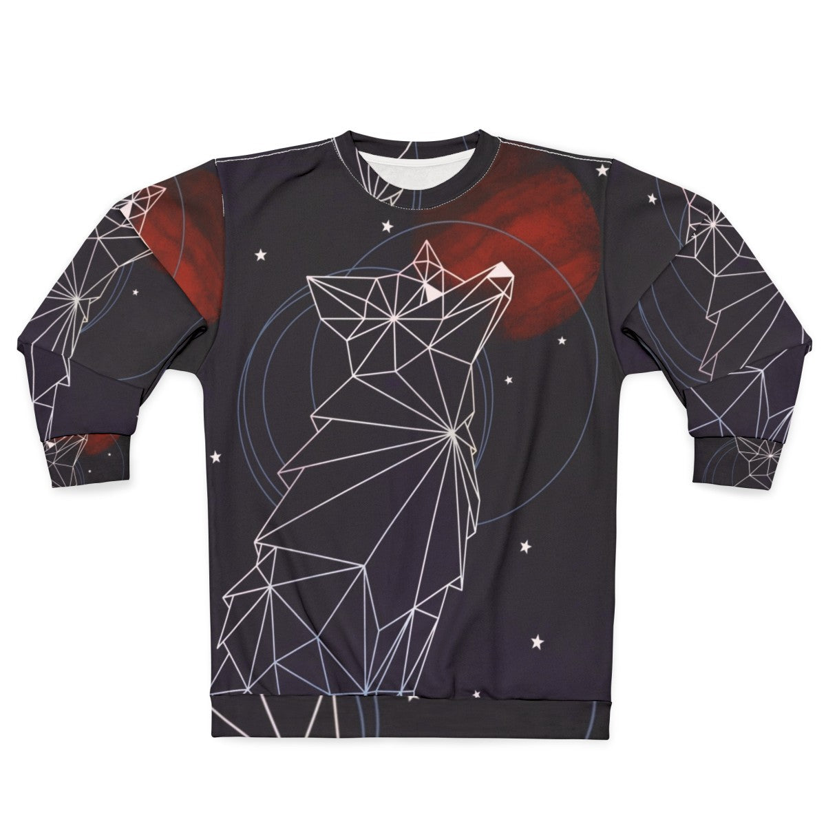 Cosmic fox in the stars watercolor design sweatshirt