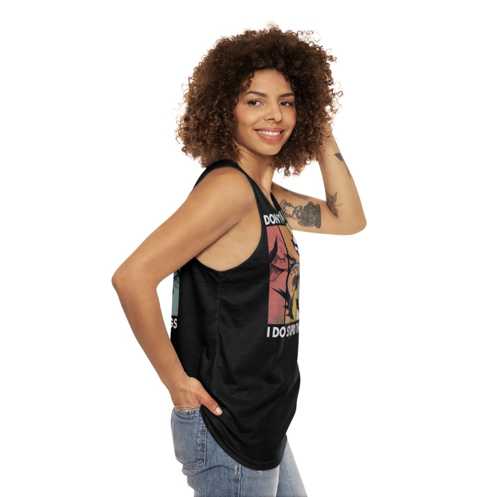 Downhill mountain biking unisex tank top - women side