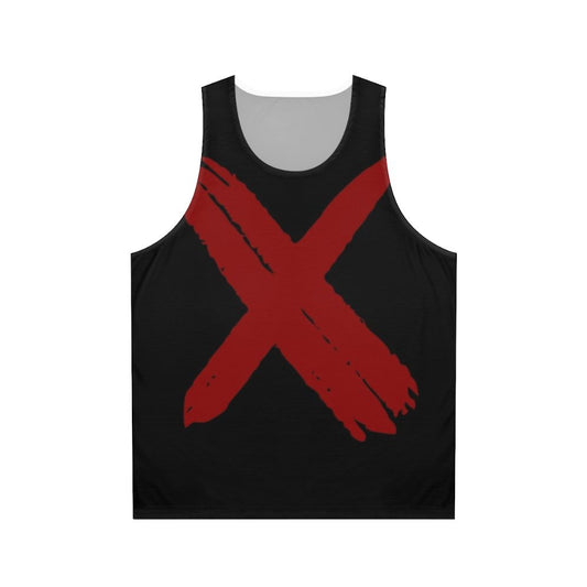 Unisex red cross graphic tank top