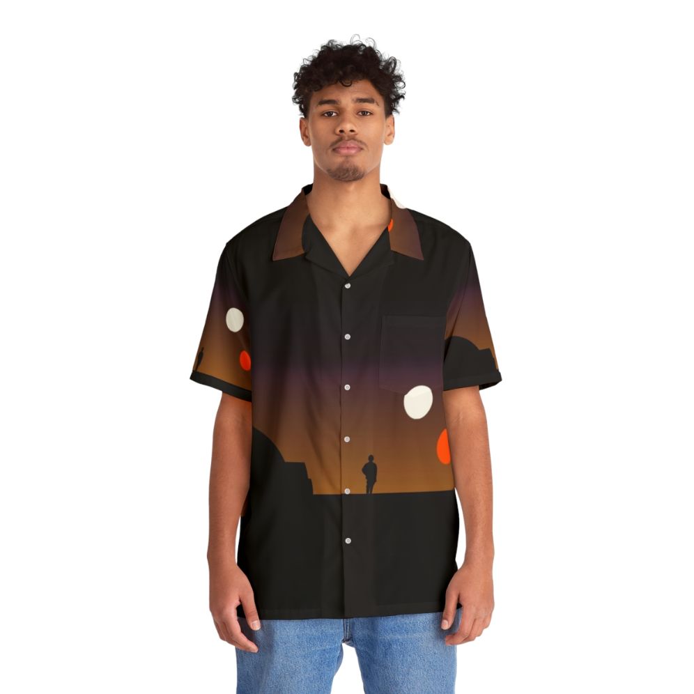 Tatooine-Inspired Double Sunset Hawaiian Shirt - People Front