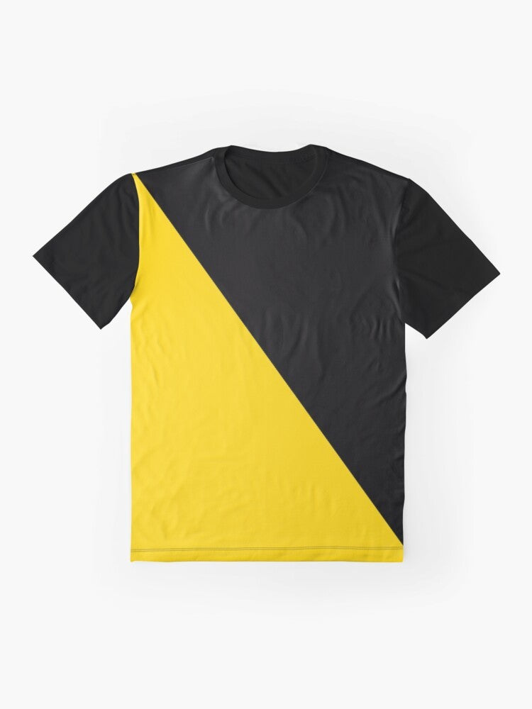 Libertarian anarcho-capitalist flag graphic t-shirt - Flat lay