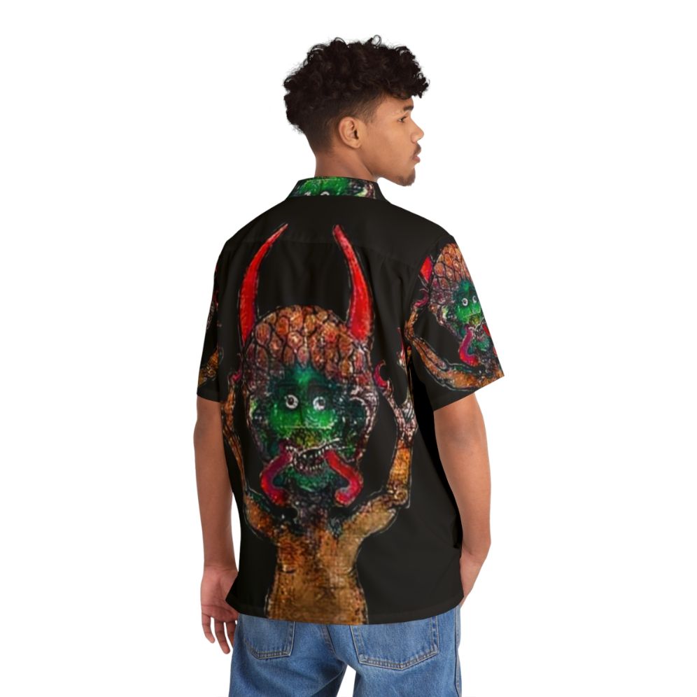 Enchanting medieval codex gigas devil themed Hawaiian shirt - People Back