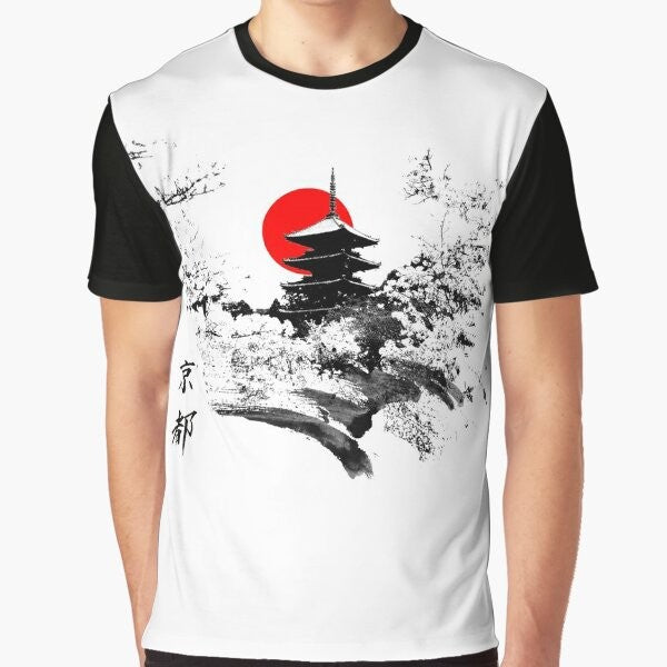 Kyoto Japan Graphic T-Shirt with Old Capital Design