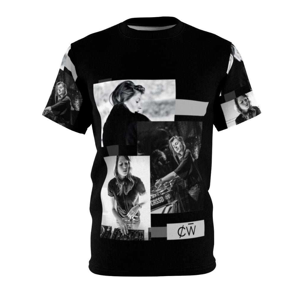 Charlotte de Witte inspired black and white all-over print t-shirt for electronic dance music fans