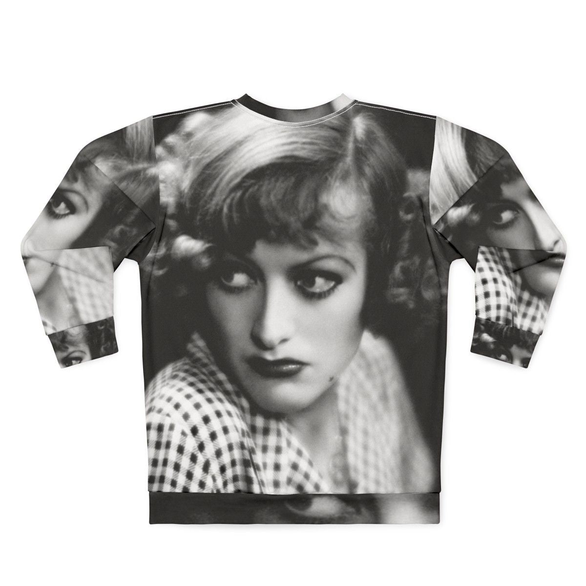 Vintage Joan Crawford Rain Sweatshirt with Retro Hollywood Actress Graphic - Back