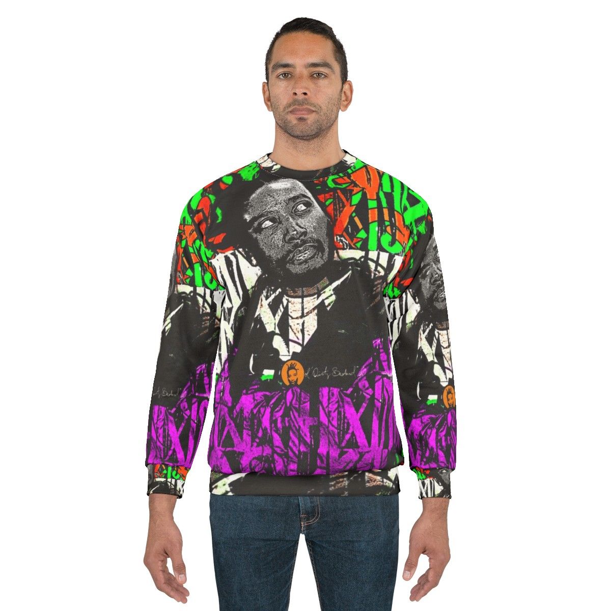 ODB inspired graffiti style sweatshirt with colorful graphics - men