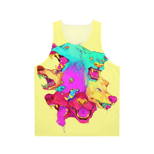 Pileup Unisex Tank Top with Colorful Monster Teeth Graphic