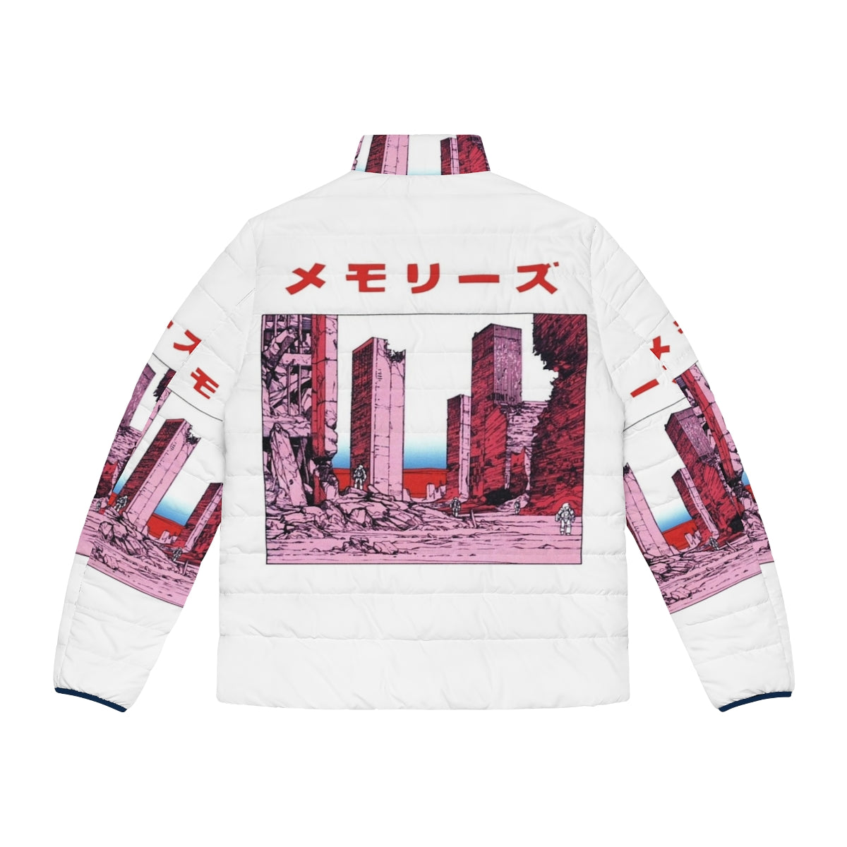 Katsuhiro Otomo Akira-inspired puffer jacket with vaporwave and cyberpunk design - Back