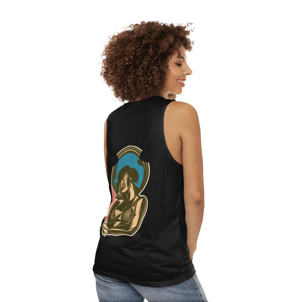 Unisex punk rock band tank top - women back