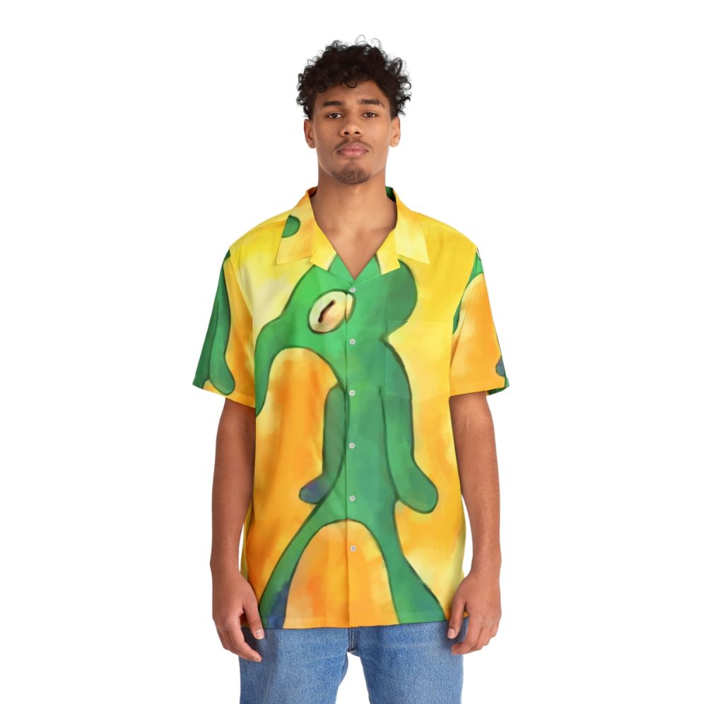 Bold and Brash Spongebob Cartoon Inspired Hawaiian Shirt - People Front